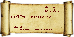 Diósy Krisztofer névjegykártya