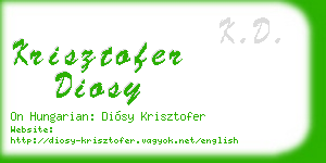 krisztofer diosy business card